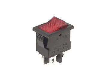 SPST Rocker Switch with Red Neon Indicator, 5 A / 250 Vac - Image 1