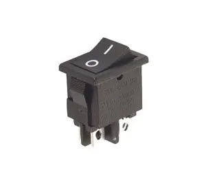 DPST Black Power Rocker Switch, 5 A / 250 Vac