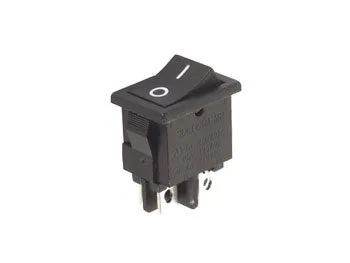 DPST Black Power Rocker Switch, 5 A / 250 Vac - Image 1