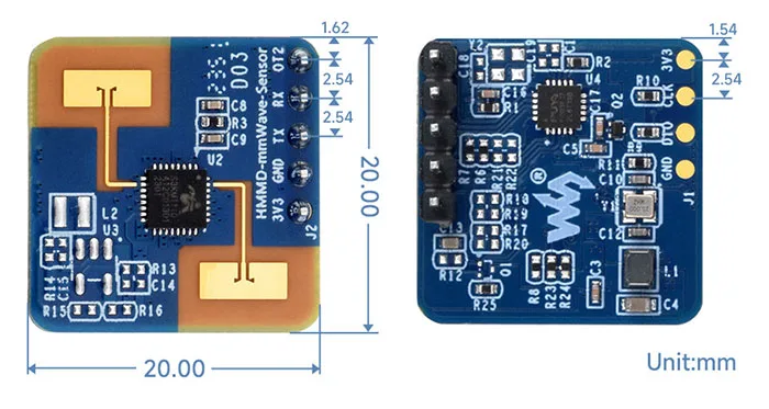 24GHz motion sensor - dimensions