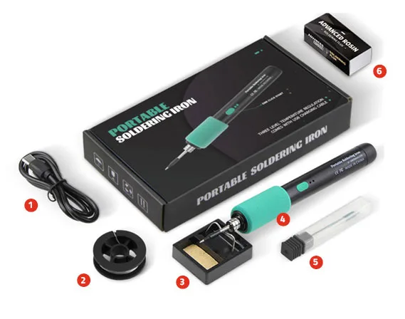15W electric soldering iron with complete soldering accessory set