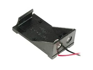 9 V battery holder with leads