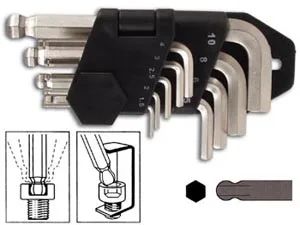 Set of 9 Ball-End Hex Keys