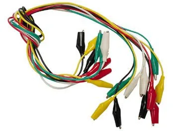 Set of 10 Crocodile Clip Test Leads, 5 Colours - Image 1