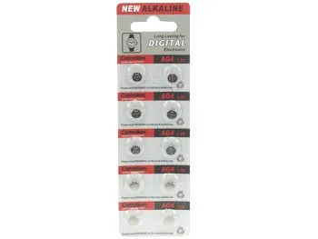 Set of 10 LR626/AG4 Alkaline Batteries - 1.5 V - Image 1
