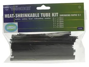 Black Self-Extinguishing Heat-Shrink Tubing - 40 pieces