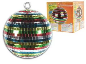 Multicolour Rotating Mirror Ball - 20 cm