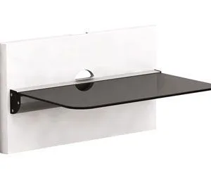 Aluminum Wall Mount with Glass Shelf for Audio/Video Equipment