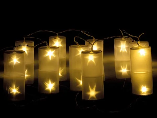 Holographic LED string light with cylindrical bulbs - Image 1