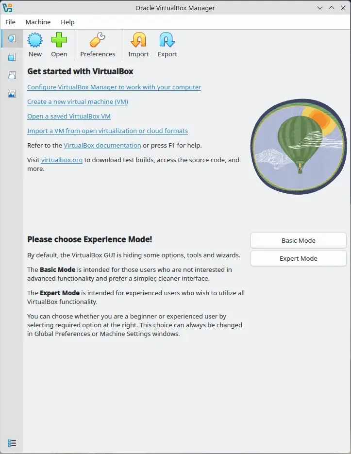 Virtual machine setup with VirtualBox running Ubuntu