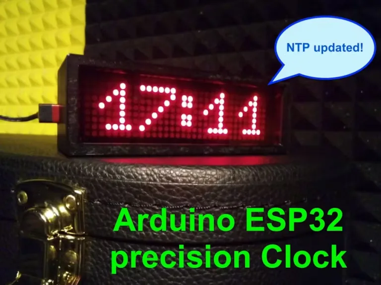 Arduino Nano ESP32 LED Matrix Clock with WiFi Time Sync