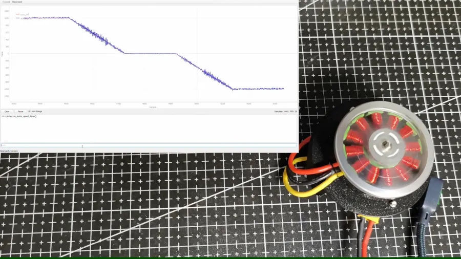 Screenshot or photo of the new firmware and client package for controlling the FOC driver