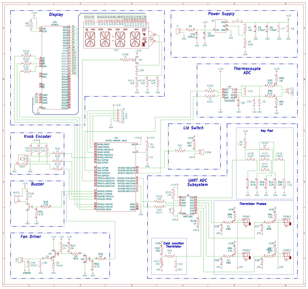Wiring diagram of the grill control board
