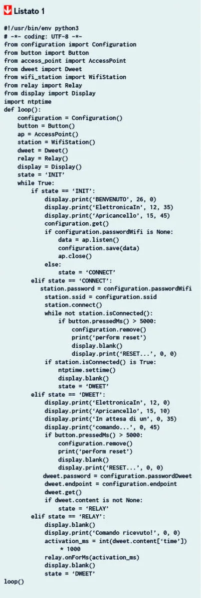 Code listing for button press handling and reset