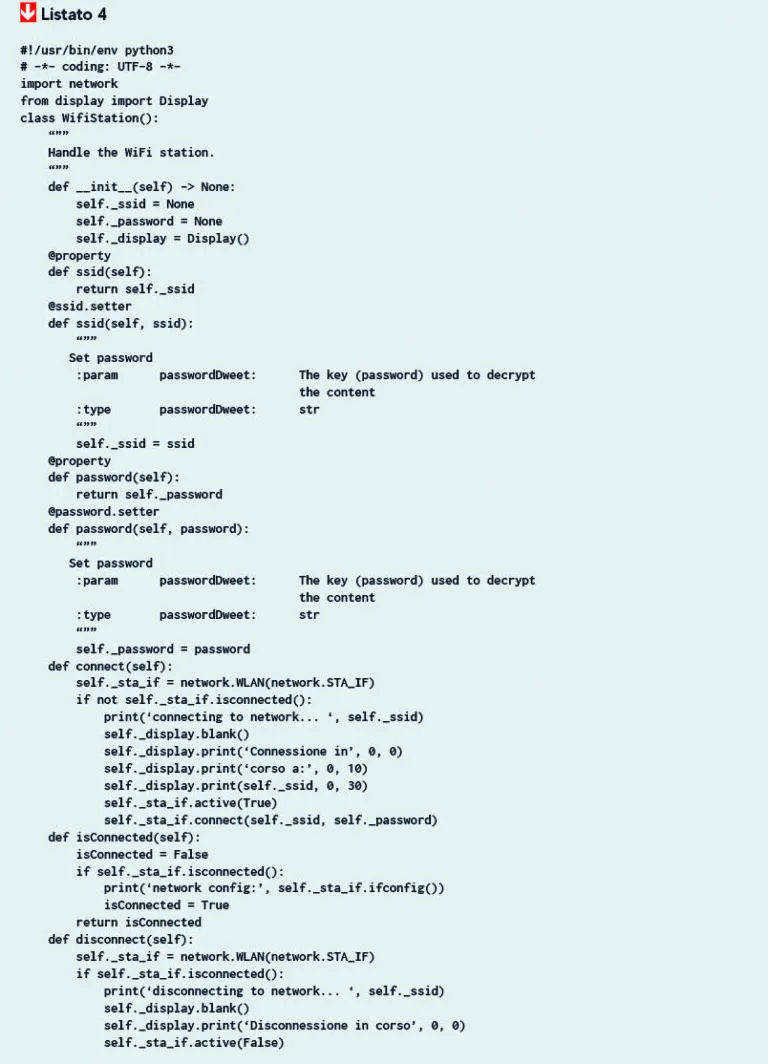 Code listing for JSON parsing