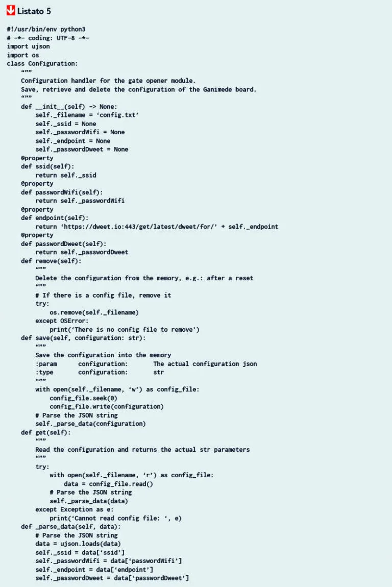 Code listing for the Dweet class